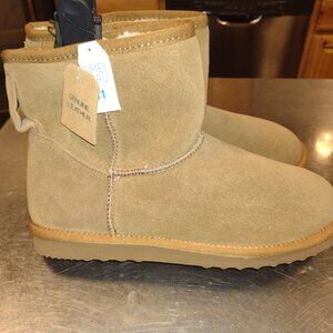 tru time fuzzy leather winter boots